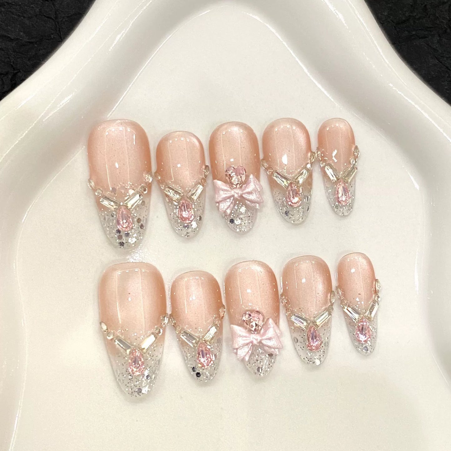 Ribbon French Pop Magnetic Press on nails