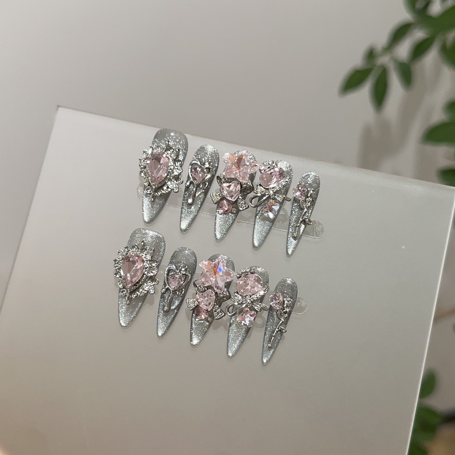 Pink Noir Cat-Eye Long Stiletto