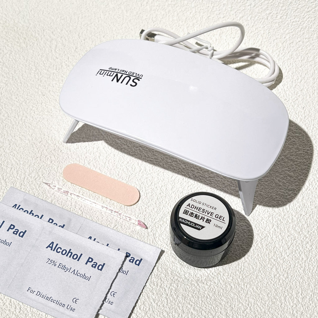 Gel Glue + Uv Lamp + Tool kit