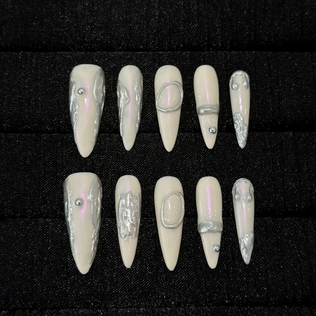 Aurora Liquid Chrome Long Stiletto