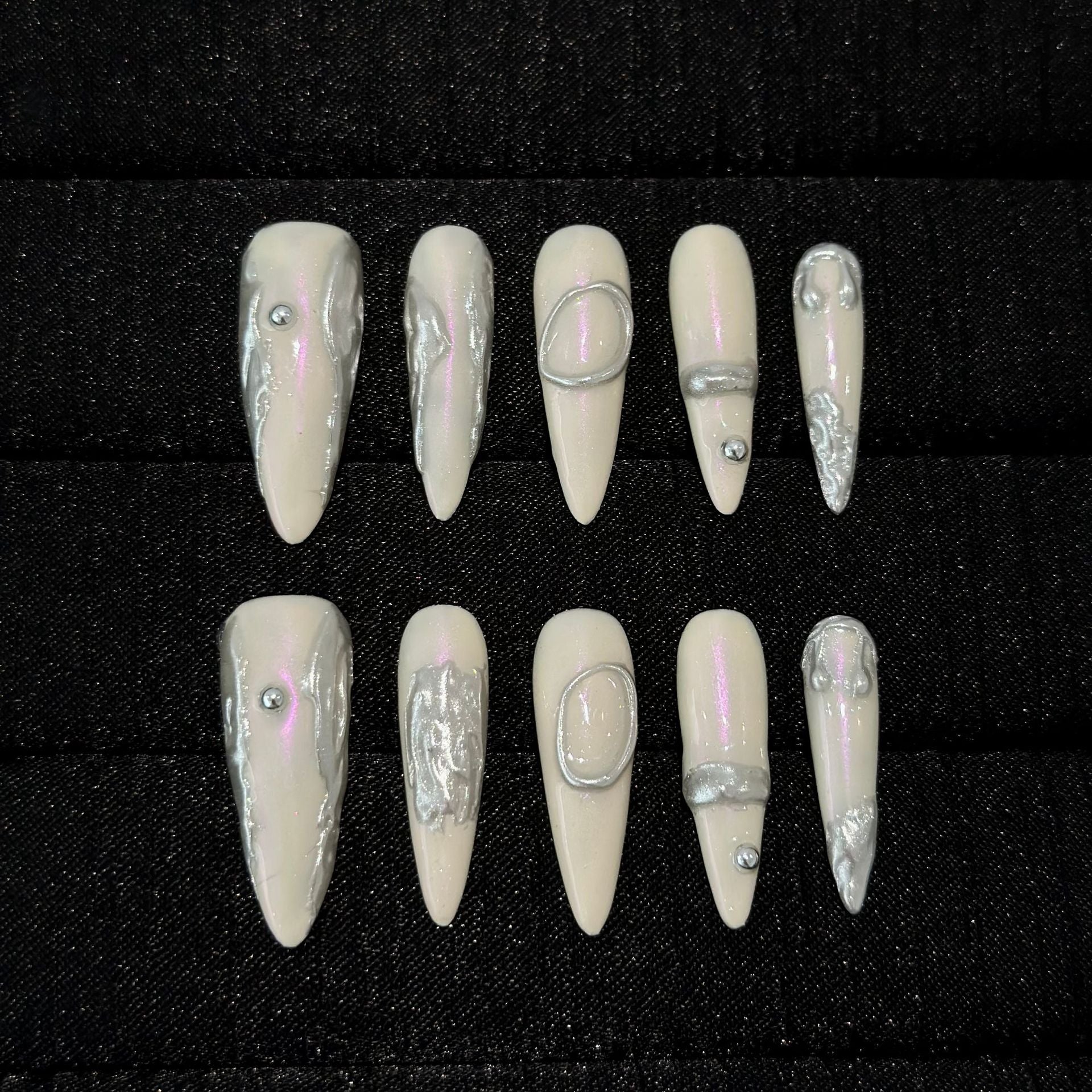 Aurora Liquid Chrome Long Stiletto