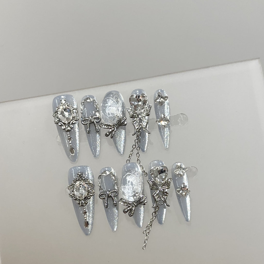 Antique Silver Long Stiletto
