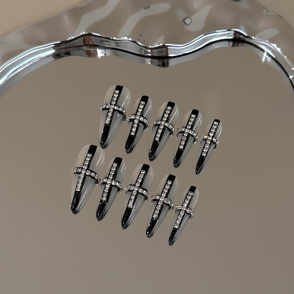 Crystal Cross Long Stiletto