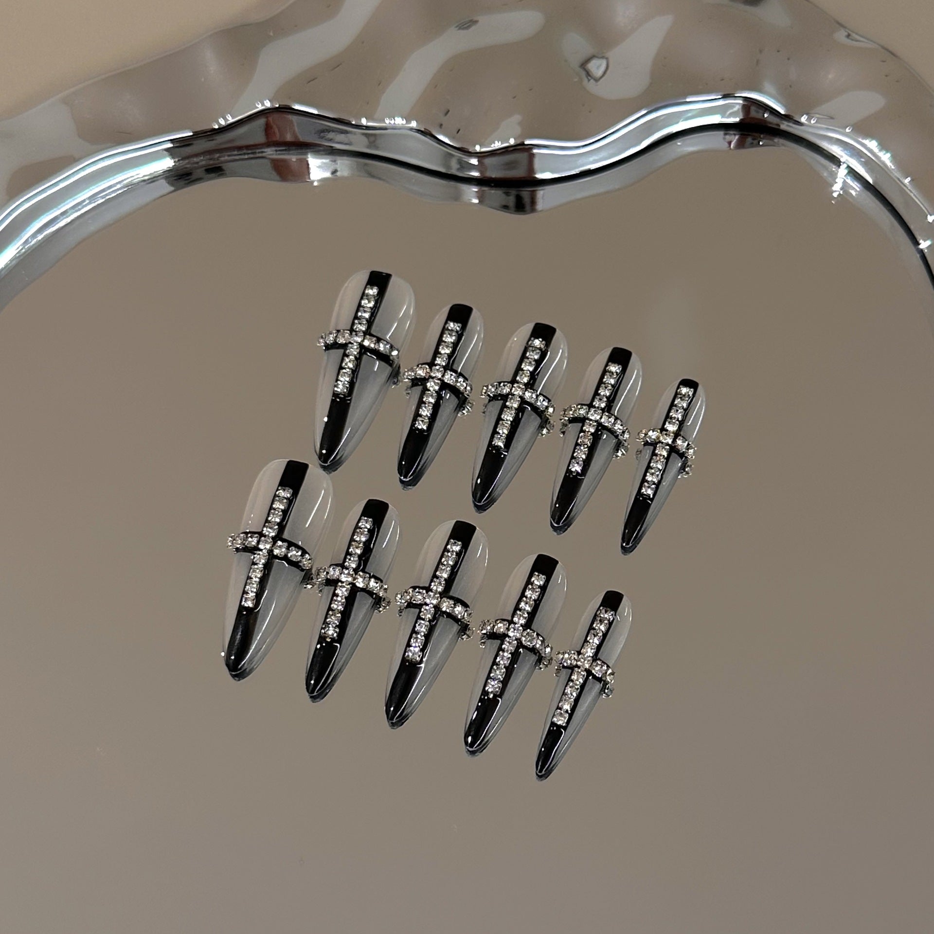 Crystal Cross Long Stiletto