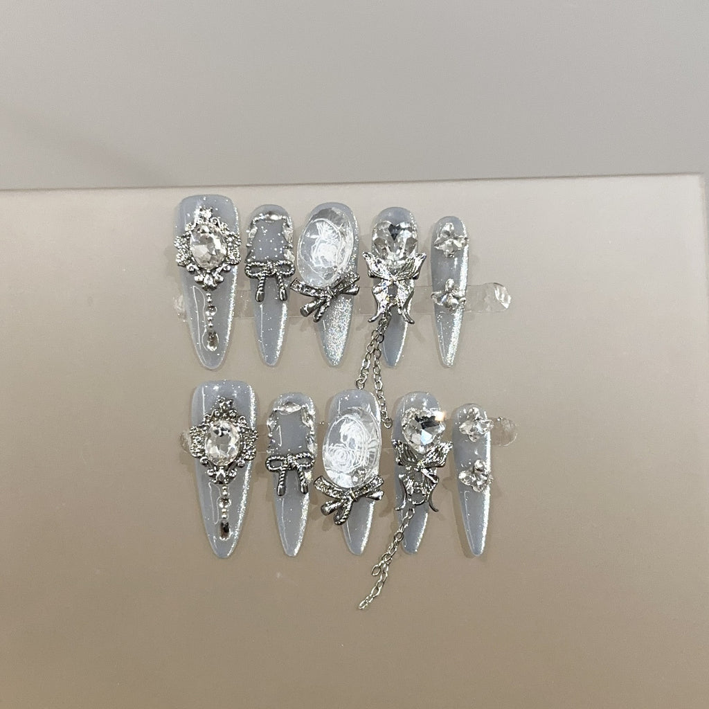 Antique Silver Long Stiletto