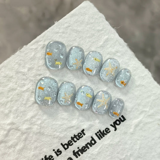 Small Fish Bubble Press on nail