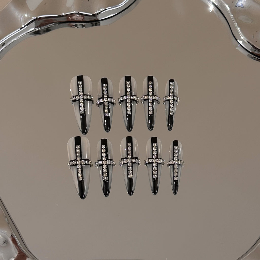 Crystal Cross Long Stiletto