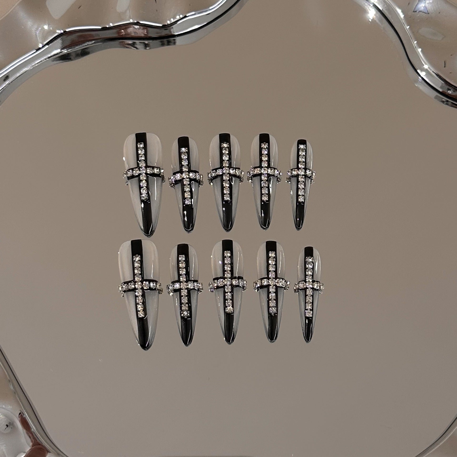 Crystal Cross Long Stiletto