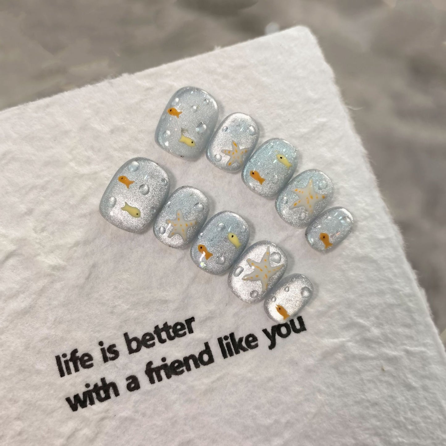 Small Fish Bubble Press on nail
