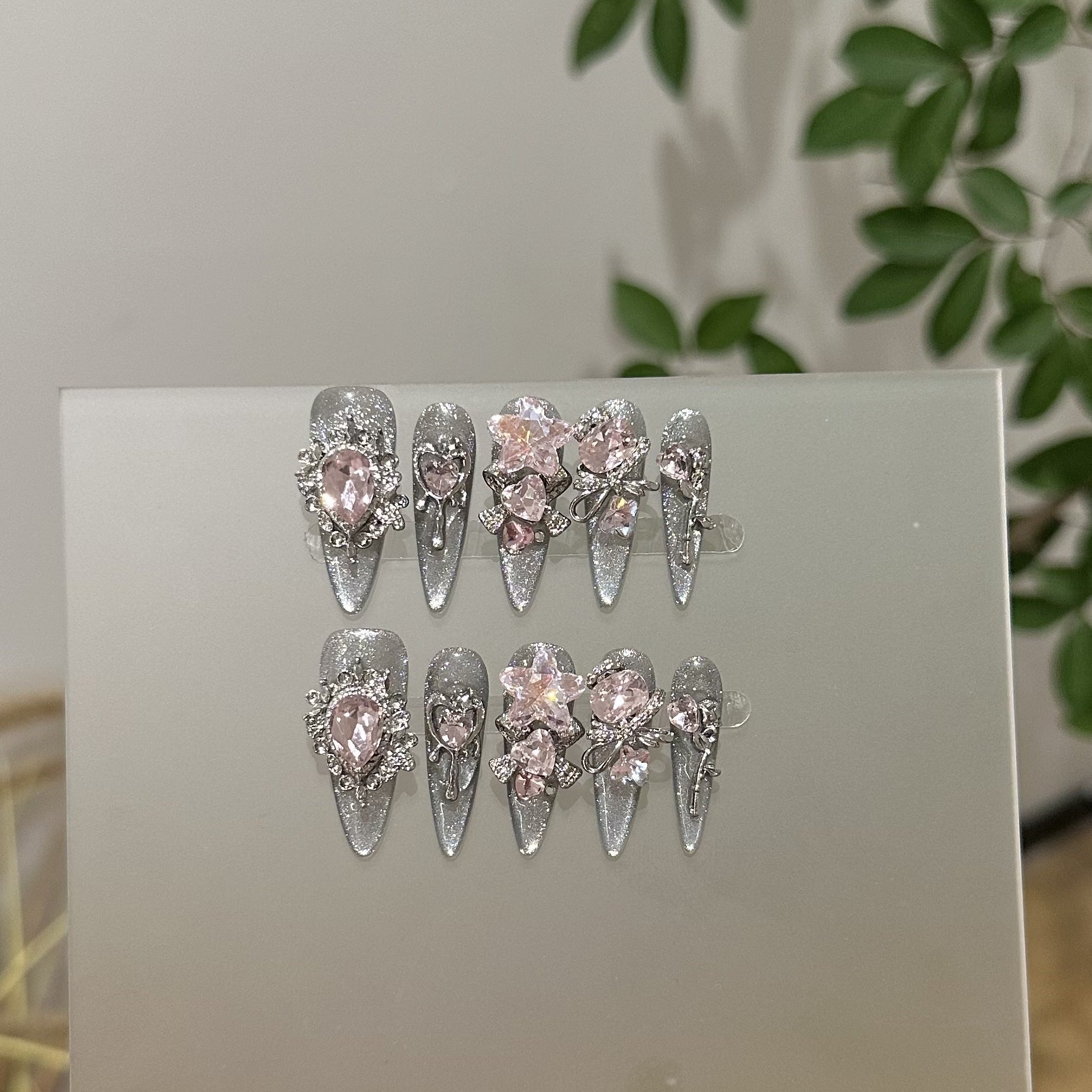 Pink Noir Cat-Eye Long Stiletto