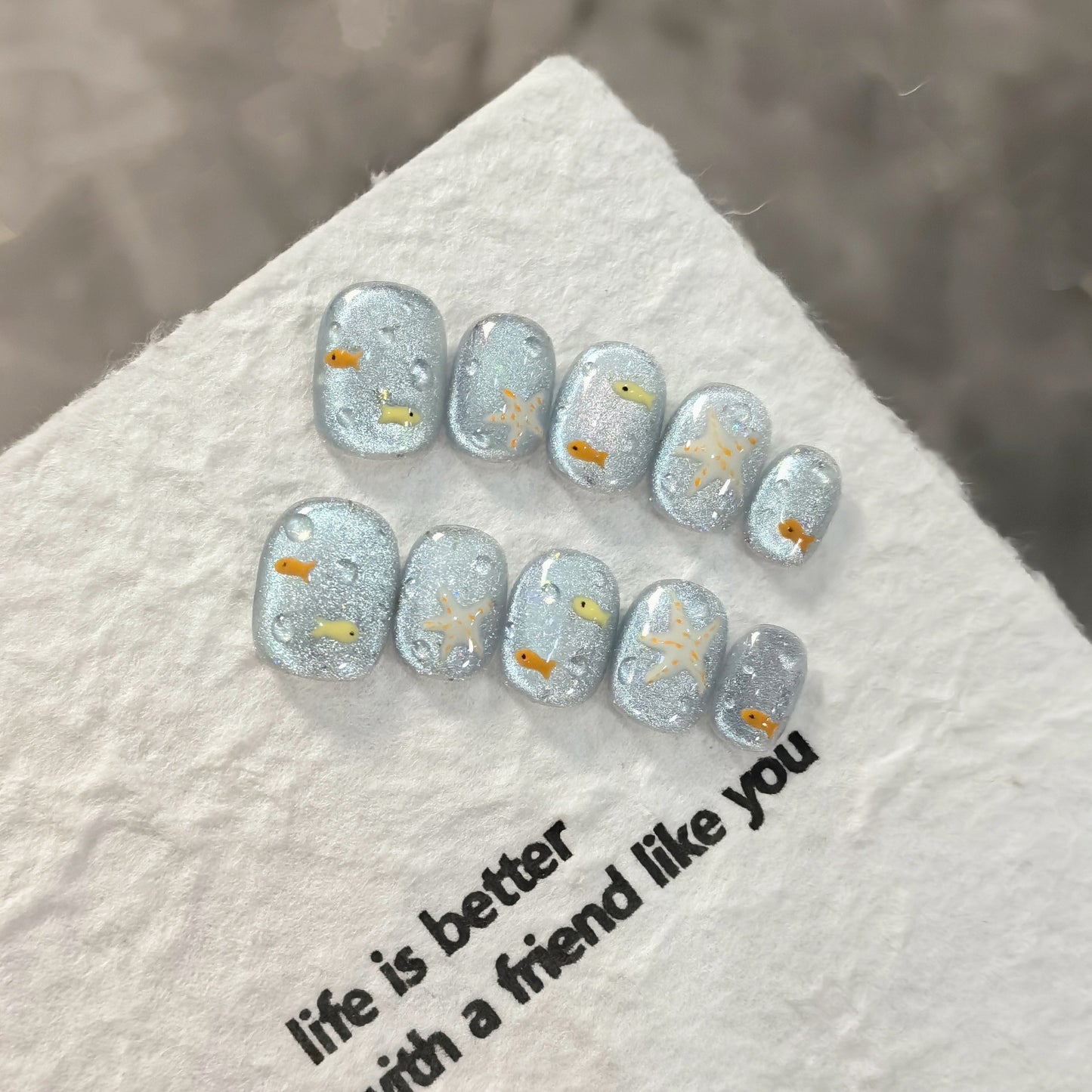 Small Fish Bubble Press on nail