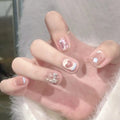 Sparkling Ribbon French Magnetic Press-On Nails