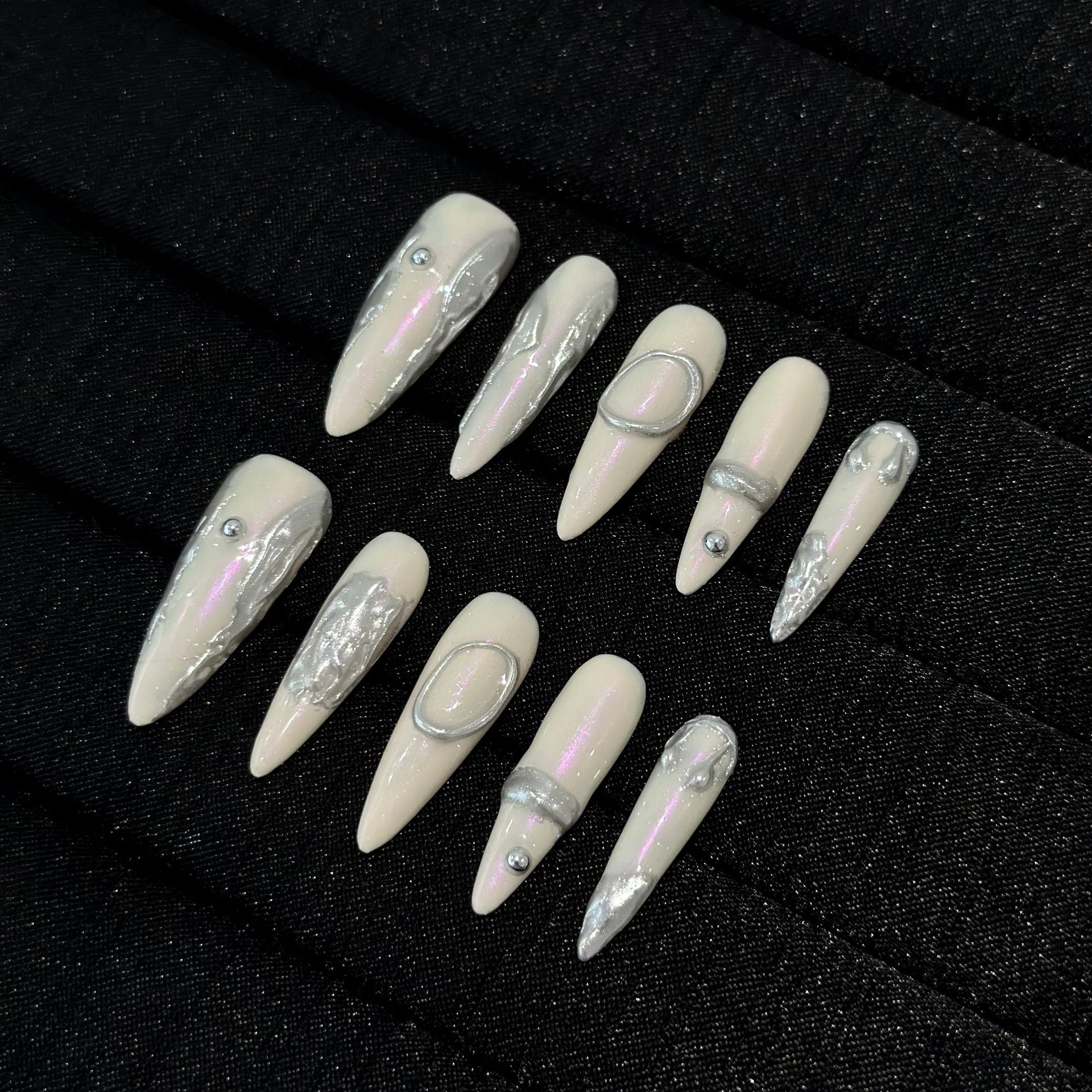 Aurora Liquid Chrome Long Stiletto