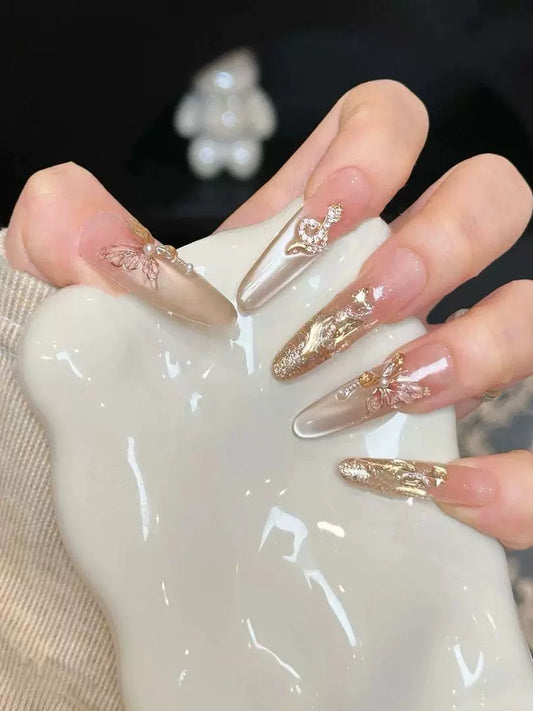 Luxury Golden Wedding Press on nails