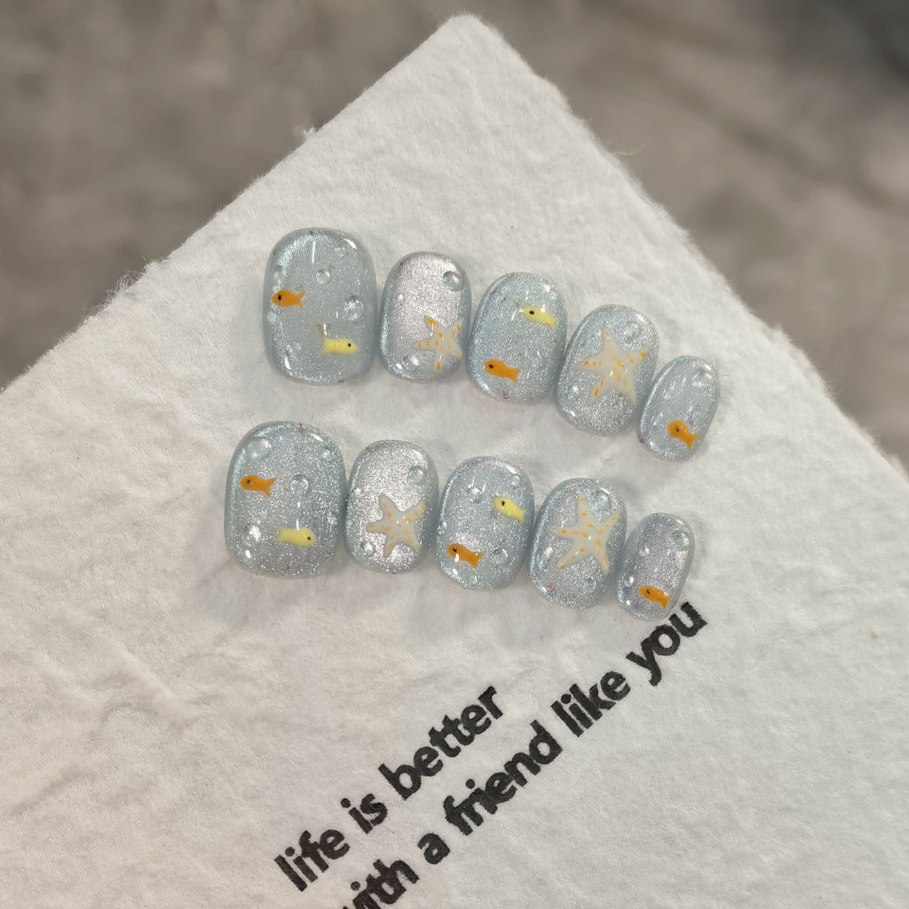 Small Fish Bubble Press on nail