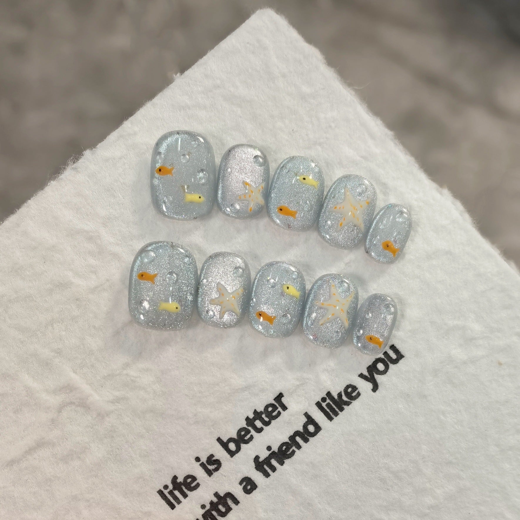 Small Fish Bubble Press on nail