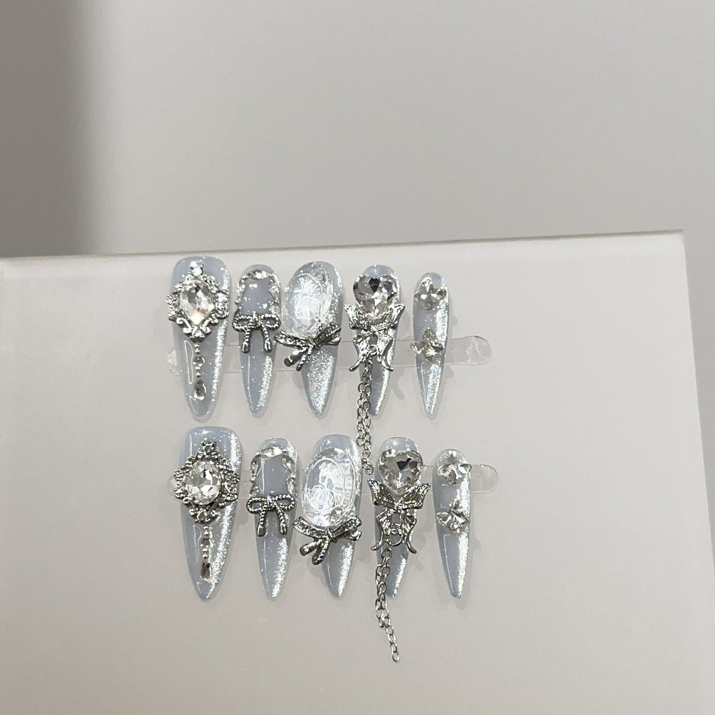 Antique Silver Long Stiletto