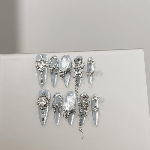 Antique Silver Long Stiletto