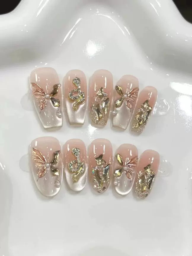 Luxury Golden Wedding Press on nails