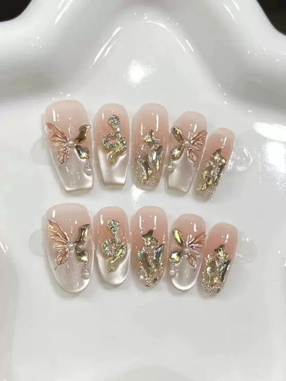 Luxury Golden Wedding Press on nails
