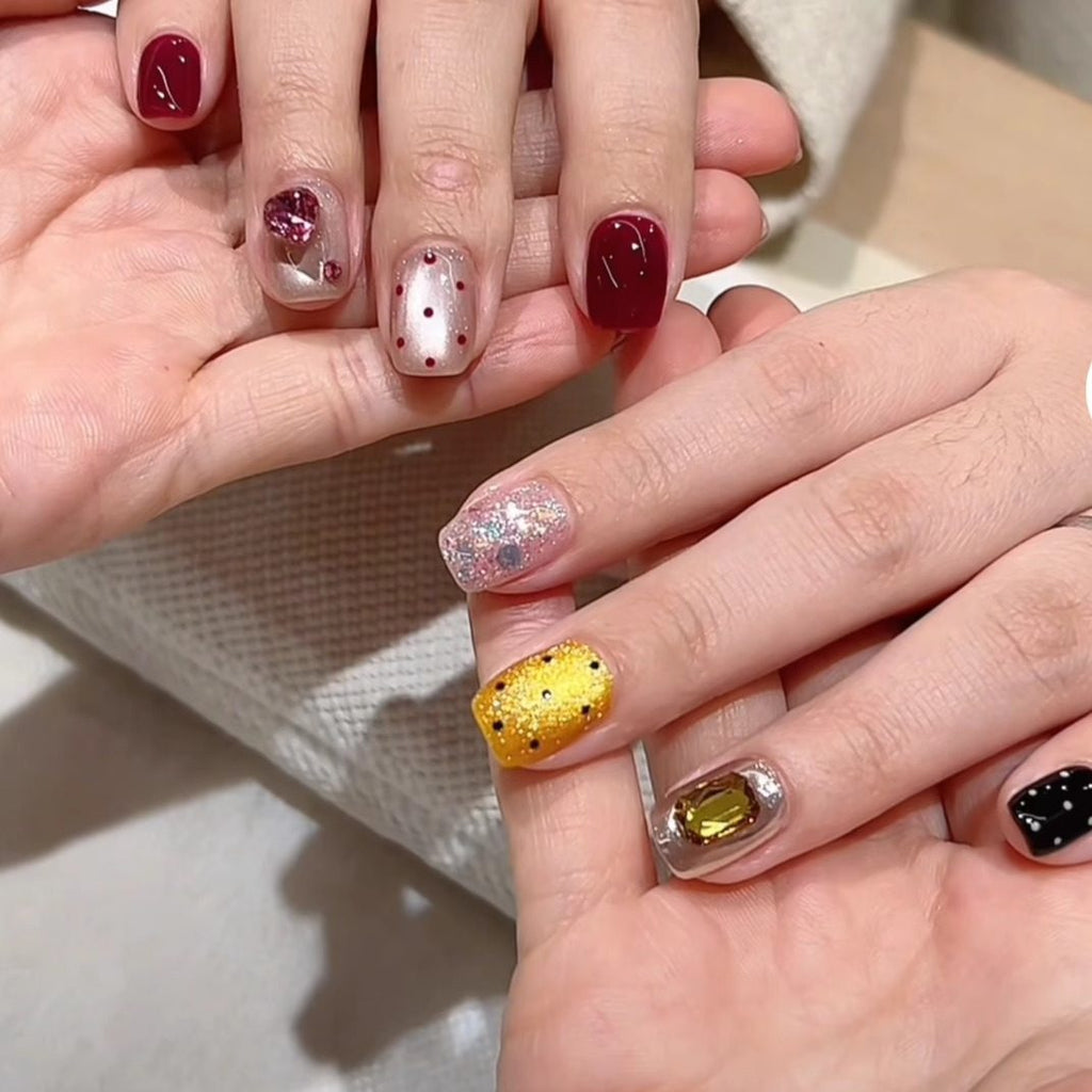 Colorful Cute Dot Parts Short press on nail